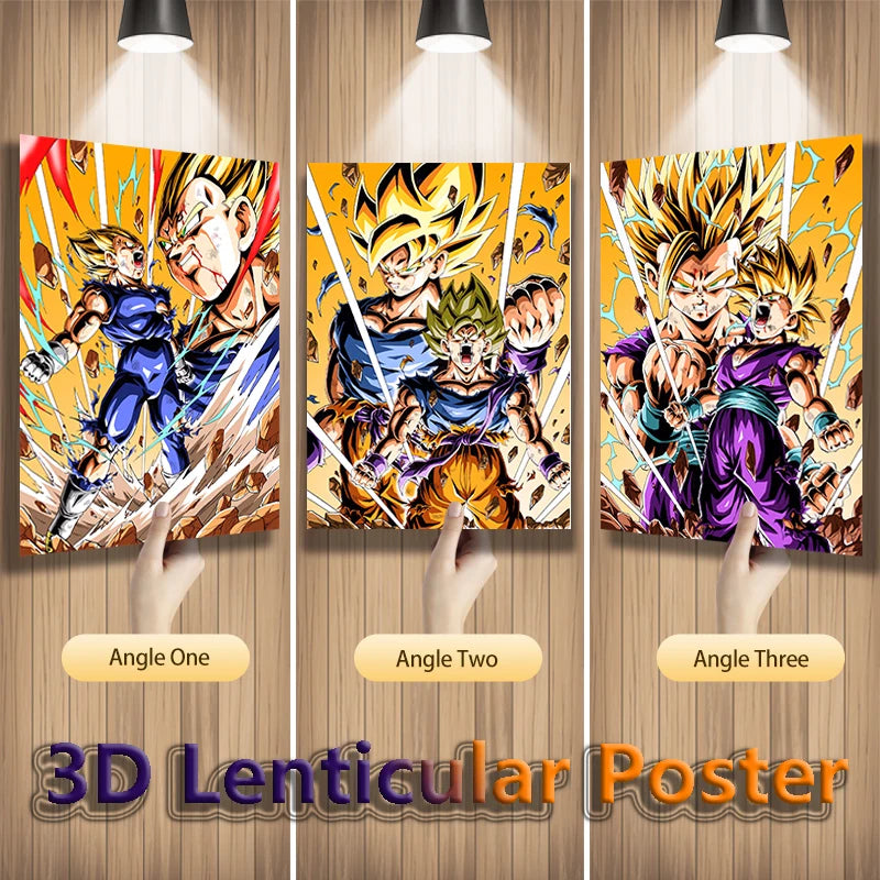 3D Dragon Ball Z Vegeta Lenticular Poster – Flip Effect Wall Art