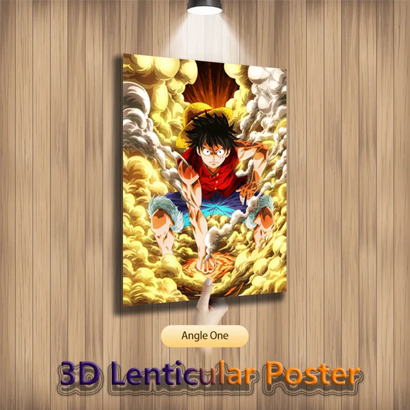 Luffy Gear 5 3D Lenticular Poster – One Piece Anime Wall Art