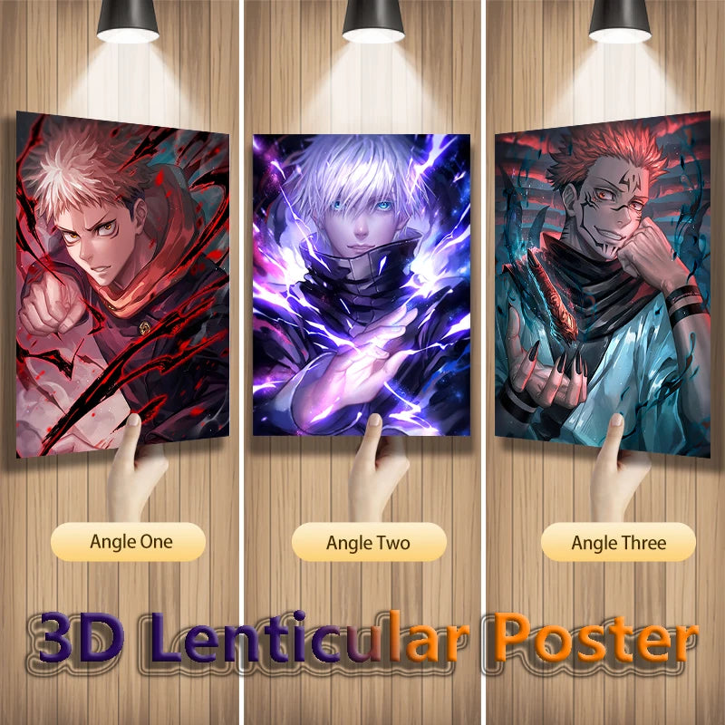 Gojo Sukuna 3D Lenticular Poster – Jujutsu Kaisen Anime Wall Art