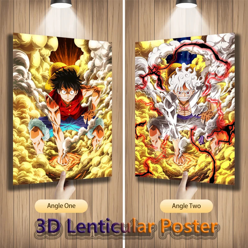 Luffy Gear 5 3D Lenticular Poster – One Piece Anime Wall Art