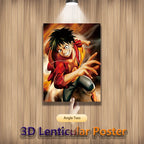 One Piece 3D Lenticular Poster – Luffy Zoro Sanji Wall Art