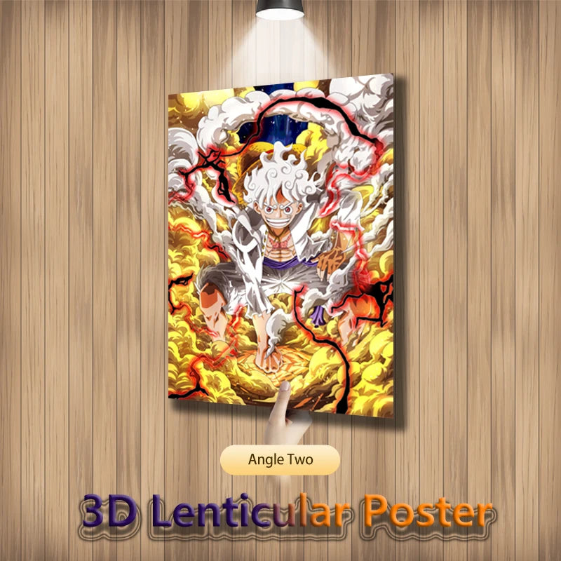 Luffy Gear 5 3D Lenticular Poster – One Piece Anime Wall Art